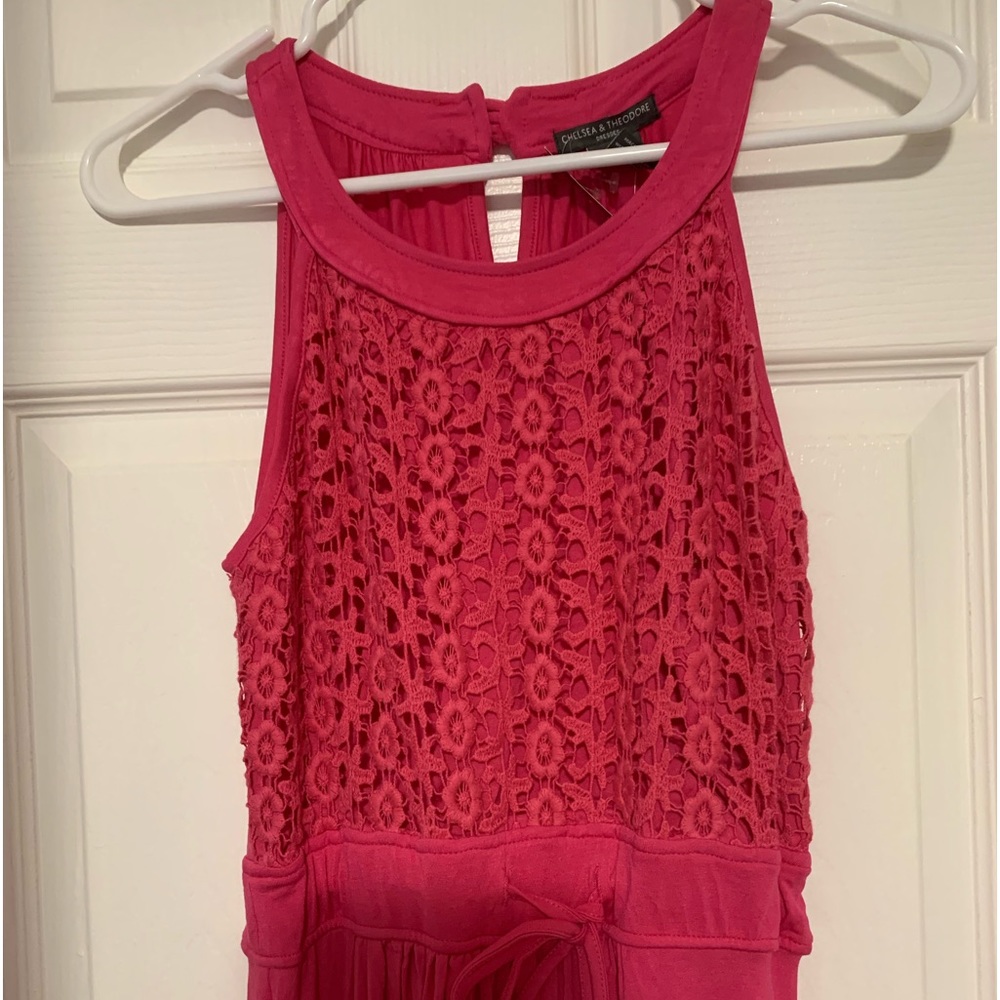 Chelsea & Theodore Hot Pink Fuchsia Sleeveless Maxi  Dress Size:S